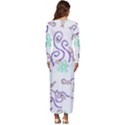 Background Pattern Wallpaper Fish Long Sleeve Velour Longline Maxi Dress View4