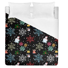 Christmas Thanksgiving Pattern Duvet Cover (queen Size) by Ravend