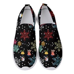 Christmas Thanksgiving Pattern Women s Slip On Sneakers by Ravend