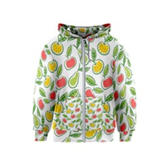 Fruit Fruits Food Illustration Background Pattern Kids  Zipper Hoodie by Ravend