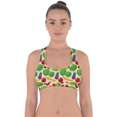 Food Illustration Pattern Texture Cross Back Hipster Bikini Top  by Ravend