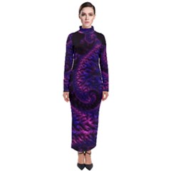 Fractal Mandelbrot Abstract Background Pattern Turtleneck Maxi Dress by danenraven