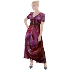 Galaxy Fog Kosmus Universe Button Up Short Sleeve Maxi Dress by Wegoenart