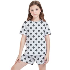 Spades Black And White Kids  Tee And Sports Shorts Set by ConteMonfrey