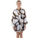 Brown white cow Long Sleeve Satin Kimono View1