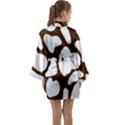 Brown white cow Long Sleeve Satin Kimono View2