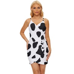 Black And White Spots Wrap Tie Front Dress by ConteMonfrey