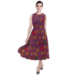 Seamless,happy Mothers Day Round Neck Boho Dress by nateshop