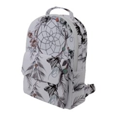 Dreamcatcher Feather Flower Illustration Art Flap Pocket Backpack (large) by danenraven