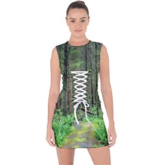 Forest Woods Nature Landscape Tree Lace Up Front Bodycon Dress by Celenk