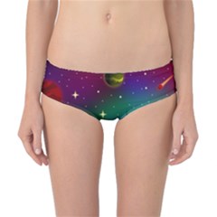 Illustration Clock Asteroid Comet Galaxy Classic Bikini Bottoms by Wegoenart