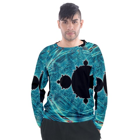 Mandelbrot Apple Fractal Abstract Men s Long Sleeve Raglan Tee by Wegoenart