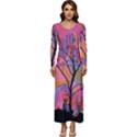 Tree Landscape Abstract Nature Colorful Scene Long Sleeve Velour Longline Maxi Dress View1