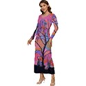 Tree Landscape Abstract Nature Colorful Scene Long Sleeve Velour Longline Maxi Dress View2