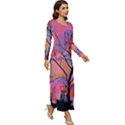 Tree Landscape Abstract Nature Colorful Scene Long Sleeve Velour Longline Maxi Dress View3