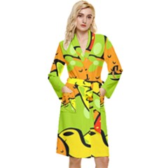 Fruit Food Wallpaper Long Sleeve Velour Robe by Dutashop