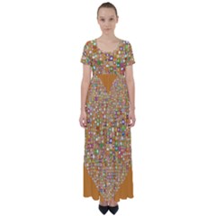 Calendar -1 High Waist Short Sleeve Maxi Dress by nateshop