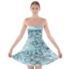 Flowers-25 Strapless Bra Top Dress by nateshop