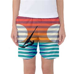 Waves Windsurfer Sun Women s Basketball Shorts by Ravend