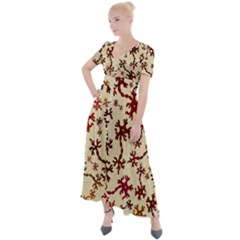 Neuron Nerve Cell Neurology Button Up Short Sleeve Maxi Dress by Ravend