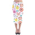 Cute Animals Cartoon Seamless Background Velvet Midi Pencil Skirt View1