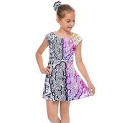 Anatomy Brain Head Medical Psychedelic  Skull Kids  Cap Sleeve Dress by danenraven