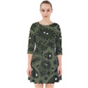 Green Bacteria Digital Wallpaper Eyes Look Biology Pattern Smock Dress View1