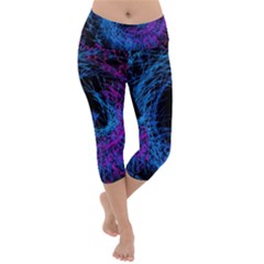 Symmetry Awesome 3d Digital Art Graphic Pattern Vortex Lightweight Velour Capri Yoga Leggings by danenraven