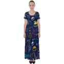 Seamless Outer Space Pattern High Waist Short Sleeve Maxi Dress View1