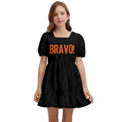 Bravo! Italian Saying Kids  Short Sleeve Dolly Dress by ConteMonfrey