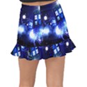 Tardis Background Space Fishtail Mini Chiffon Skirt View2