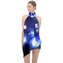 Tardis Background Space Halter Asymmetric Satin Top View1