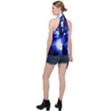 Tardis Background Space Halter Asymmetric Satin Top View2