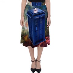 The Police Box Tardis Time Travel Device Used Doctor Who Classic Midi Skirt by Jancukart