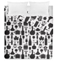 Wine Pattern Black White Duvet Cover Double Side (Queen Size) View1