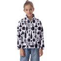 Wine Pattern Black White Kids  Half Zip Hoodie View1