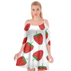 Seamless-pattern-fresh-strawberry Cutout Spaghetti Strap Chiffon Dress by Jancukart