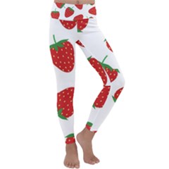 Seamless-pattern-fresh-strawberry Kids  Lightweight Velour Classic Yoga Leggings by Jancukart