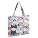 Cute-cat-couple-seamless-pattern-cartoon Zipper Medium Tote Bag View2