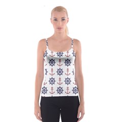 Nautical-seamless-pattern Spaghetti Strap Top by Jancukart