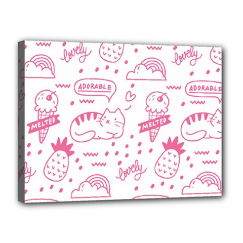 Cute-girly-seamless-pattern Canvas 16  X 12  (stretched) by Jancukart