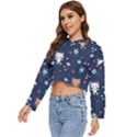 Cute-astronaut-cat-with-star-galaxy-elements-seamless-pattern Women s Lightweight Cropped Hoodie View2