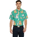 Seamless-pattern-cute-cat-cartoon-with-hand-drawn-style Men s Short Sleeve Pocket Shirt  View1