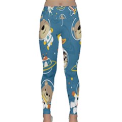 Seamless-pattern-funny-astronaut-outer-space-transportation Lightweight Velour Classic Yoga Leggings by Jancukart