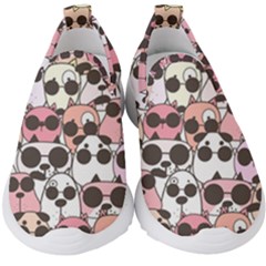 Cute-dog-seamless-pattern-background Kids  Slip On Sneakers by Jancukart