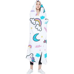 Unicorns-rainbows-seamless-pattern Wearable Blanket by Jancukart