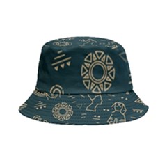 Dark-seamless-pattern-symbols-landmarks-signs-egypt -- Inside Out Bucket Hat by Jancukart