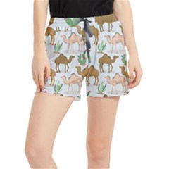 Camels-cactus-desert-pattern Women s Runner Shorts by Jancukart