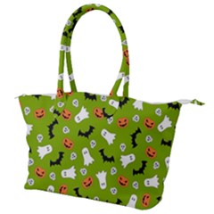 Pattern Seamless Halloween Fall Canvas Shoulder Bag by Wegoenart