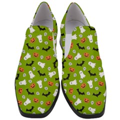 Pattern Seamless Halloween Fall Women Slip On Heel Loafers by Wegoenart